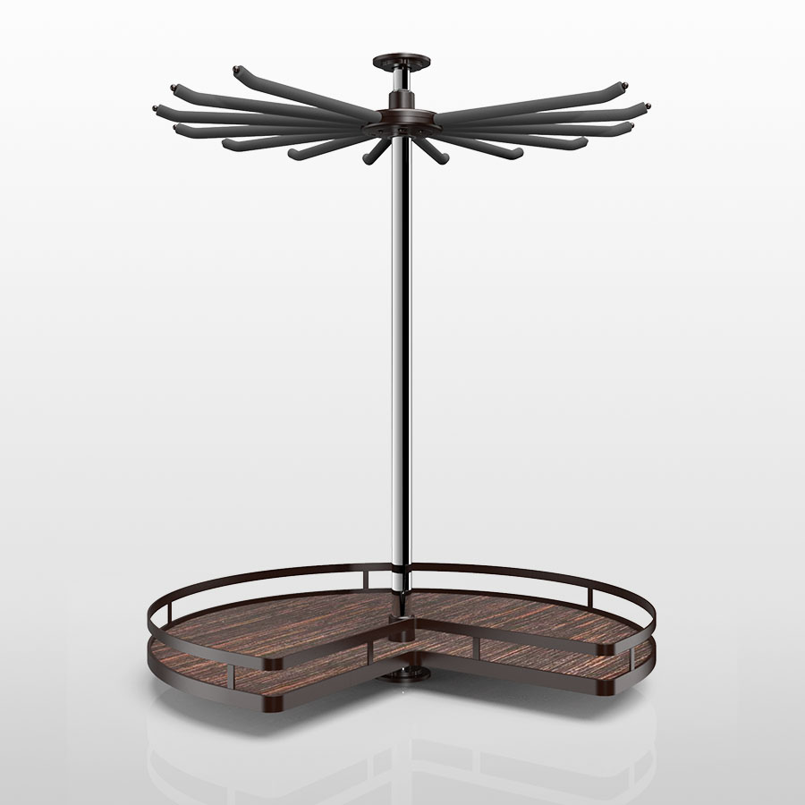 雙層旋轉衣物籃(扁圍欄)